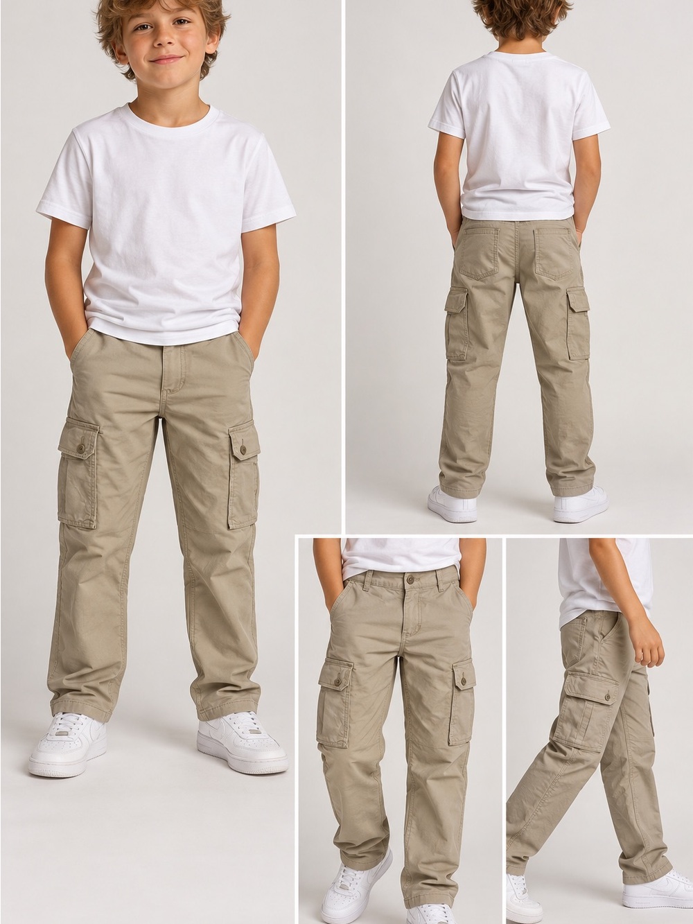Wrangler Boys' Cargo Pants in Khaki